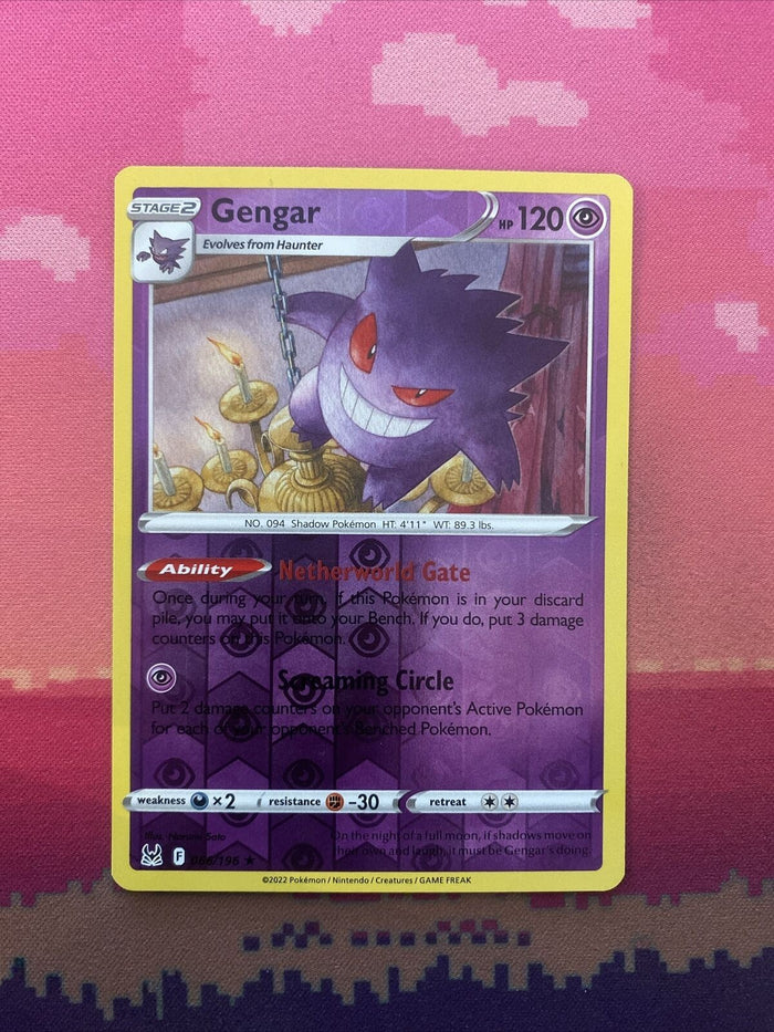 Pokemon Card Gengar Lost Origin Reverse Holo Rare 066/196 Near Mint