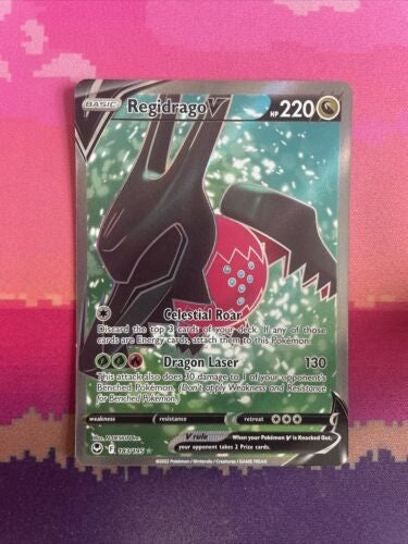 Pokemon Card Regidrago V 183/195 Ultra Rare Full Art Silver Tempest Near Mint