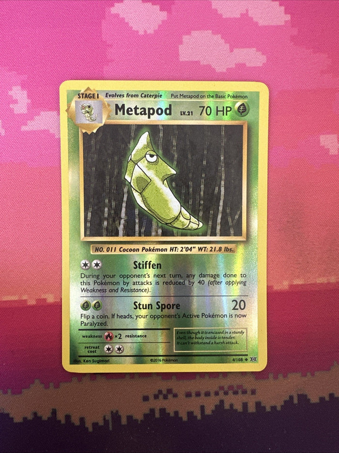 Pokemon Card Metapod Evolutions Reverse Holo 4/108 Near Mint
