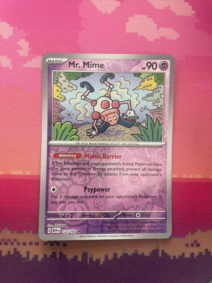 Pokemon Card Mr. Mime Pokemon 151 Scarlet & Violet Reverse Holo 122/165 NM