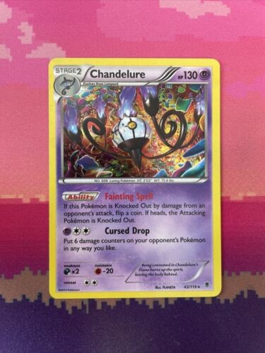 Pokemon Card Chandelure Phantom Forces Holo Rare 43/119 Near Mint