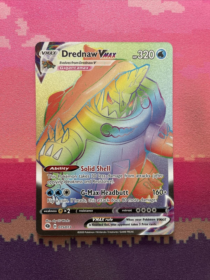 Pokemon Card Drednaw VMAX 075/073 Rainbow Rare Near Mint