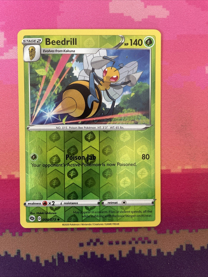 Pokemon Card Beedrill Champions Path Reverse Holo 004/073 Near Mint