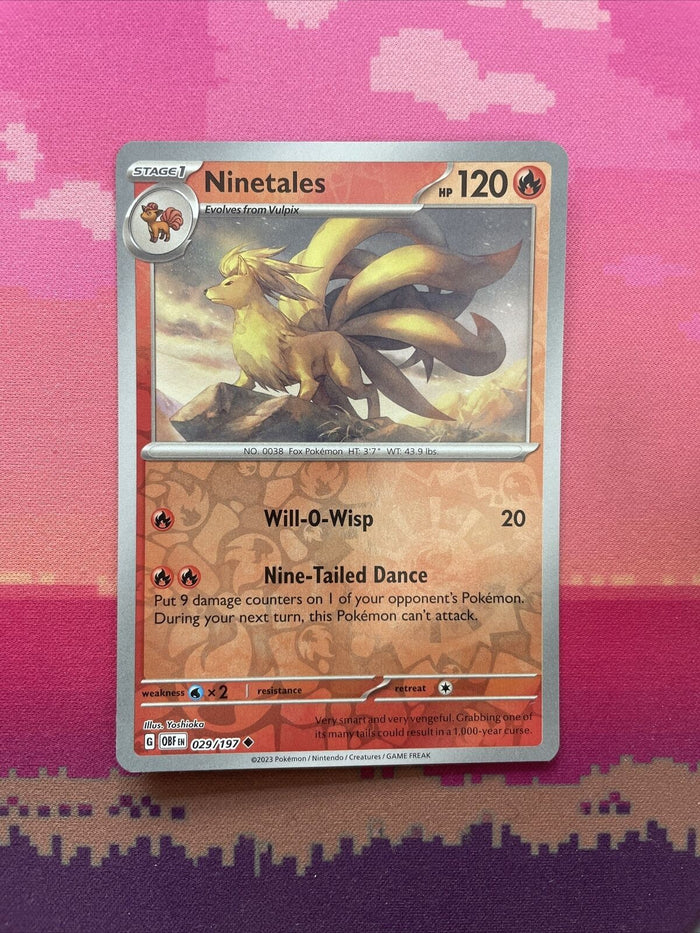 Pokemon Card Ninetales Obsidian Flames Reverse Holo 029/197 Near Mint