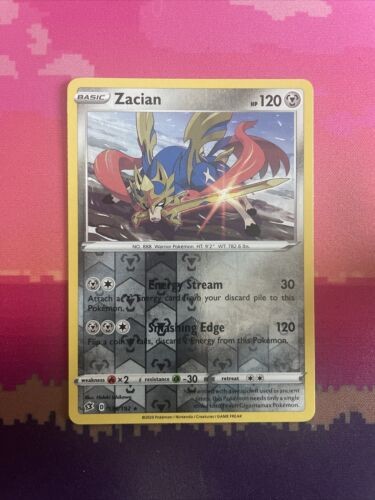 Pokemon Card Zacian Rebel Clash Reverse Holo Rare 139/192 Near Mint