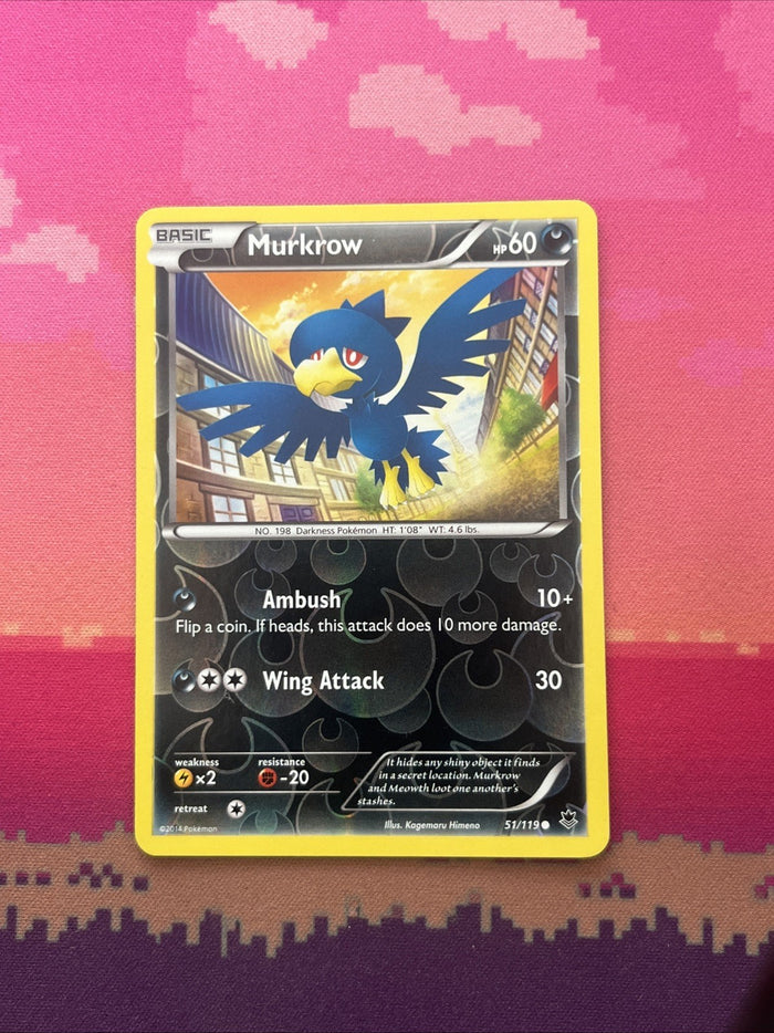 Pokemon Card Murkrow Phantom Forces Reverse Holo 51/119 Near Mint