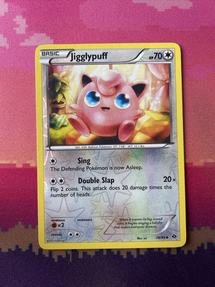 Pokemon Card Jigglypuff Next Destinies Reverse Holo Uncommon 78/99 Near Mint