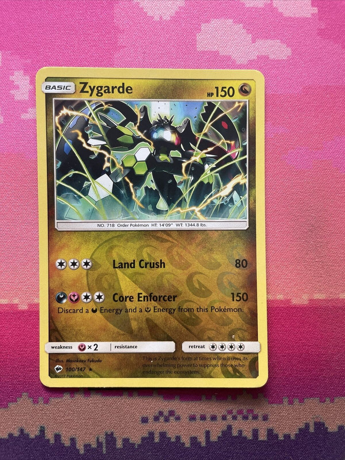 Pokemon Card Zygarde Burning Shadows Reverse Holo Rare 100/147 Near Mint