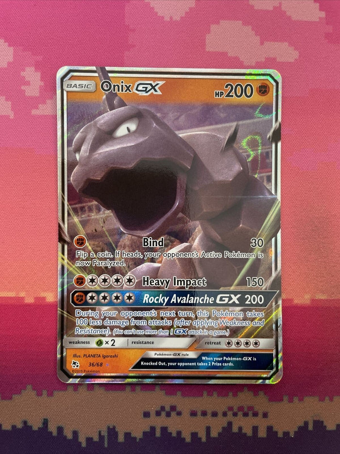 Pokemon Card Onix GX 36/68 Ultra Rare Hidden Fates Near Mint
