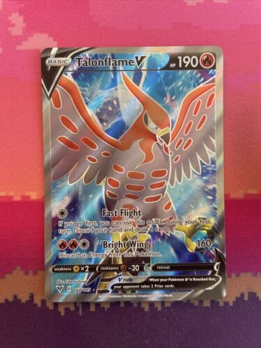Pokemon Card Talonflame V 168/185 Ultra Rare Full Art Vivid Voltage Near Mint