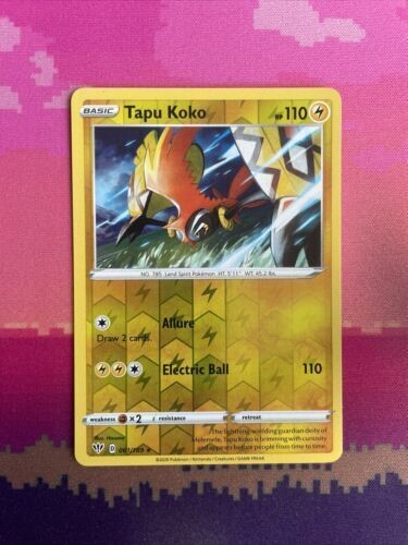 Pokemon Card Tapu Koko Darkness Ablaze Reverse Holo Rare 061/189 Near Mint