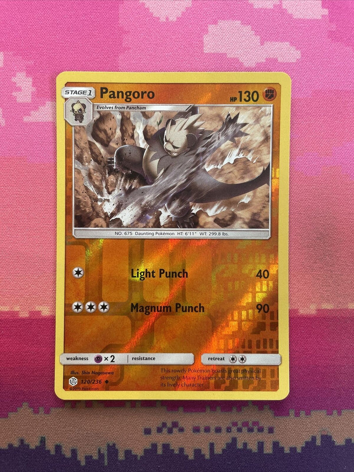 Pokemon Card Pangoro Cosmic Eclipse Reverse Holo Uncommon 120/236 Near Mint