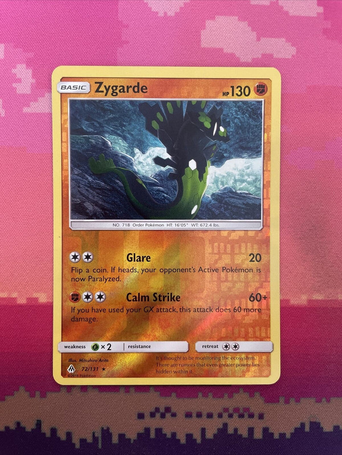 Pokemon Card Zygarde Forbidden Light Reverse Holo Rare 72/131 Near Mint