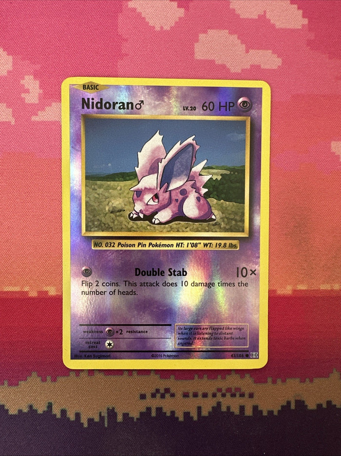 Pokemon Card Nidoran Evolutions Reverse Holo 43/108 Near Mint
