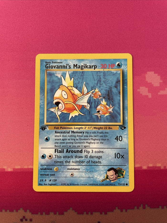 Giovanni's Magikarp 73/132 1st Edition - Gym Challenge - Pokemon Card - NM