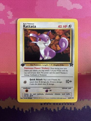 Pokemon Card Rattata Team Rocket 1st Edition Common 66/82 Near Mint