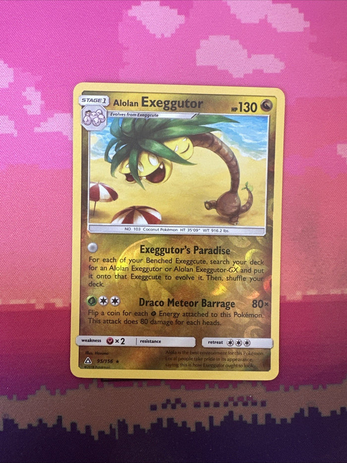 Pokemon Card Alolan Exeggutor Ultra Prism Reverse Holo Rare 95/156 Near Mint