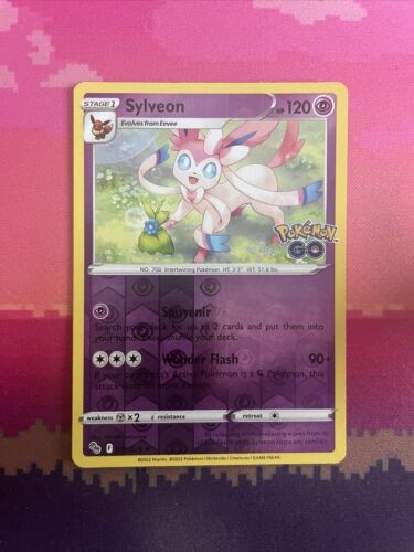 Pokemon Card Sylveon Pokemon GO Reverse Holo Rare 035/078 Near Mint