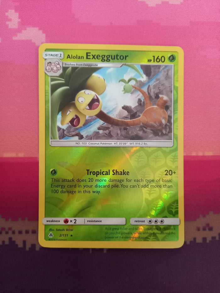 Pokemon Card Alolan Exeggutor Forbidden Light Reverse Holo Rare 2/131 Near Mint