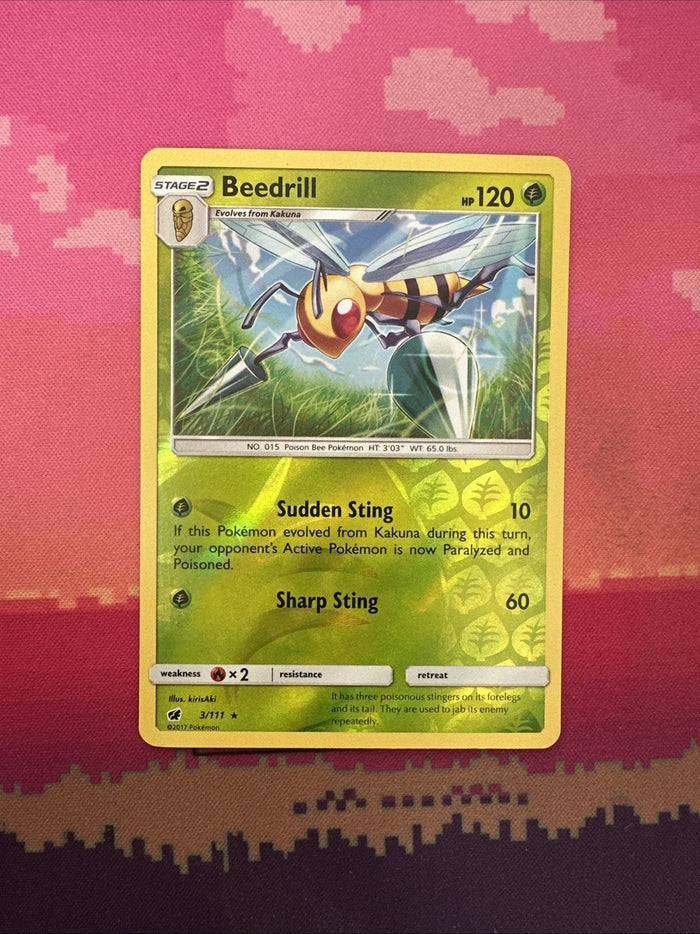 Pokemon Card Beedrill Crimson Invasion Reverse Holo Rare 3/111 Near Mint