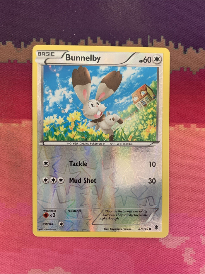 Pokemon Card Bunnelby Phantom Forces Reverse Holo 87/119 Near Mint