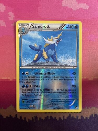 Pokemon Card Samurott Steam Siege Reverse Holo Rare 32/114 Near Mint