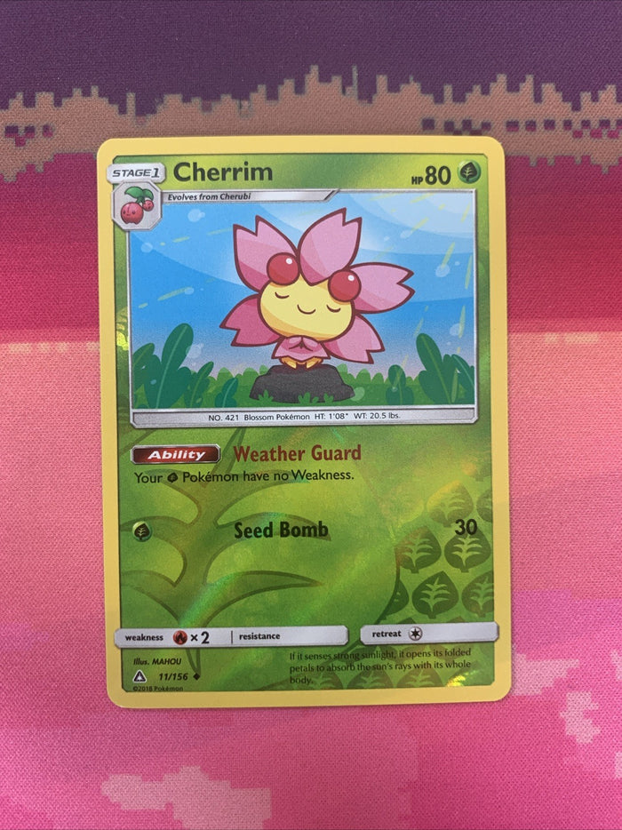 Pokemon Card Cherrim Ultra Prism Reverse Holo Uncommon 11/156 Near Mint