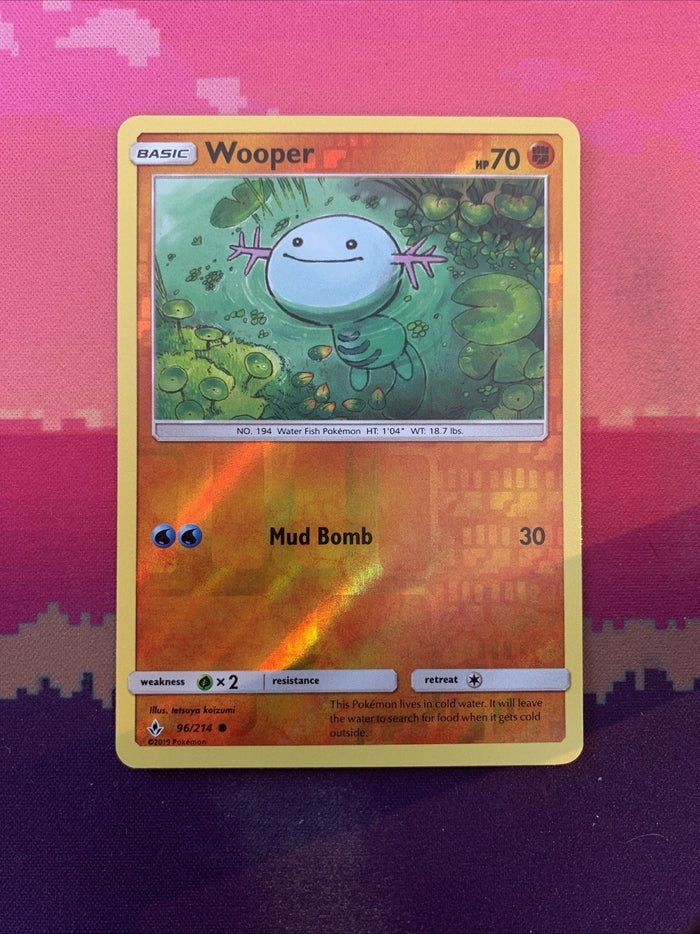 Pokemon Card Wooper Unbroken Bonds Reverse Holo 96/214 Near Mint