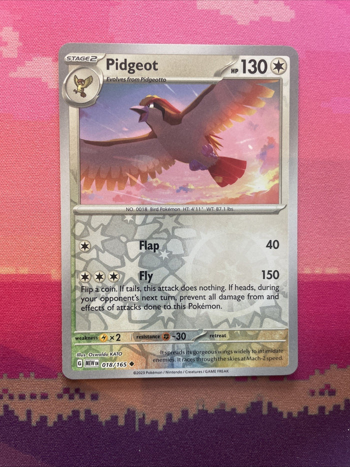 Pokemon Card Pidgeot Scarlet & Violet Reverse Holo 018/165 Near Mint