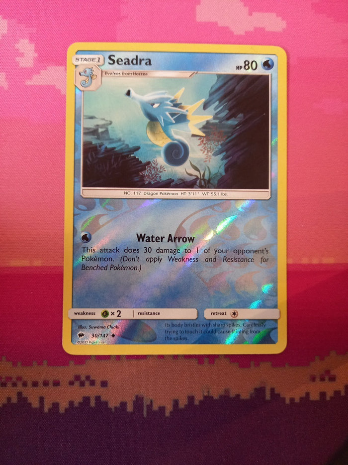 Pokemon Card Seadra Burning Shadows Reverse Holo Uncommon 30/147 Near Mint