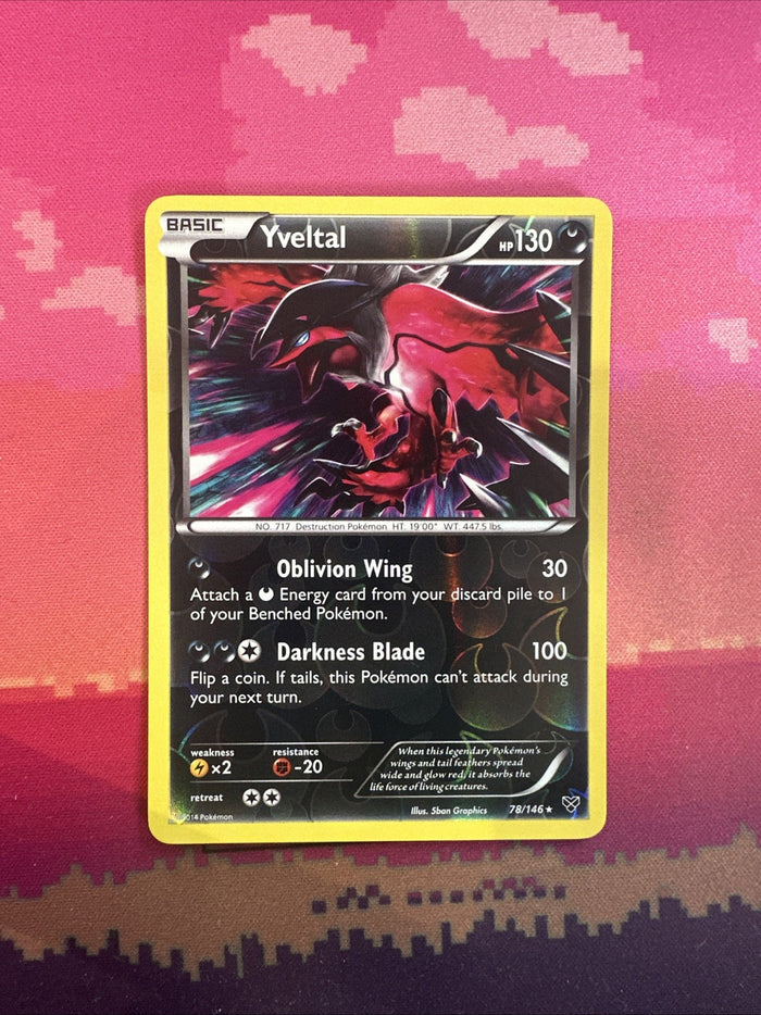 Pokemon Card Yveltal XY Base Set Reverse Holo Rare 78/146 Near Mint