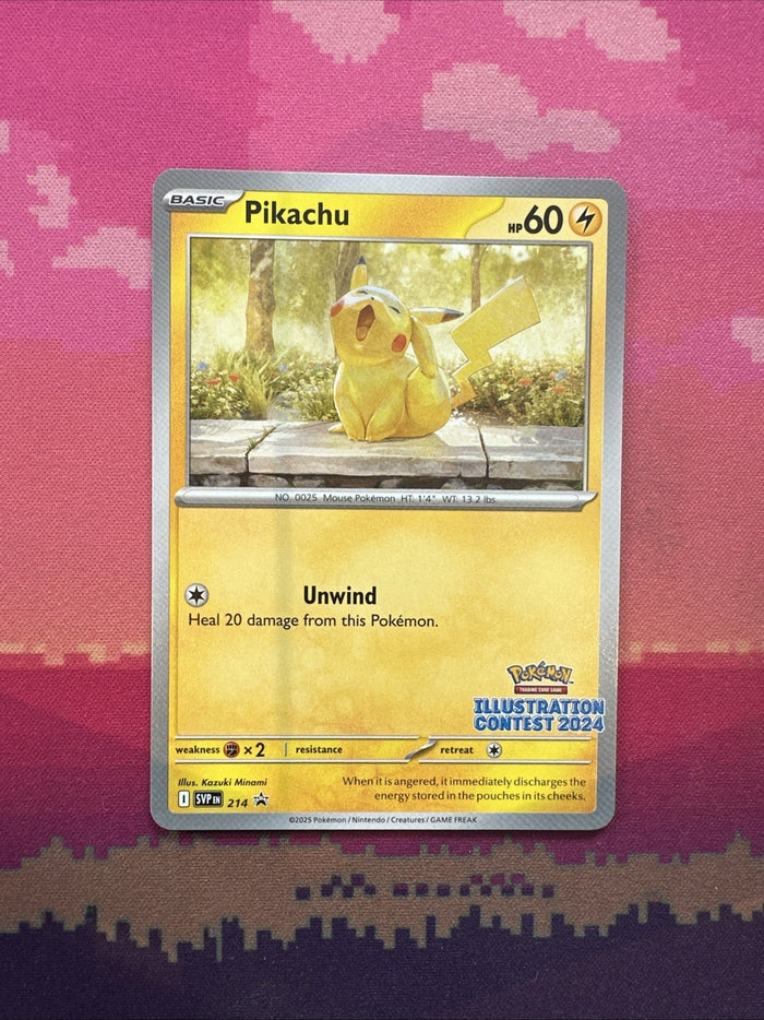 Pokemon Card Pikachu 214 Black Star Promo Illustration Contest 2024 Near Mint