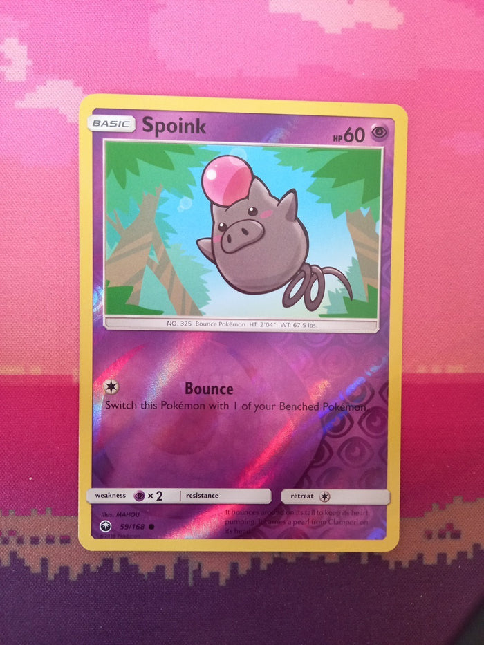 Pokemon Card Spoink Celestial Storm Reverse Holo Common 59/168 Near Mint