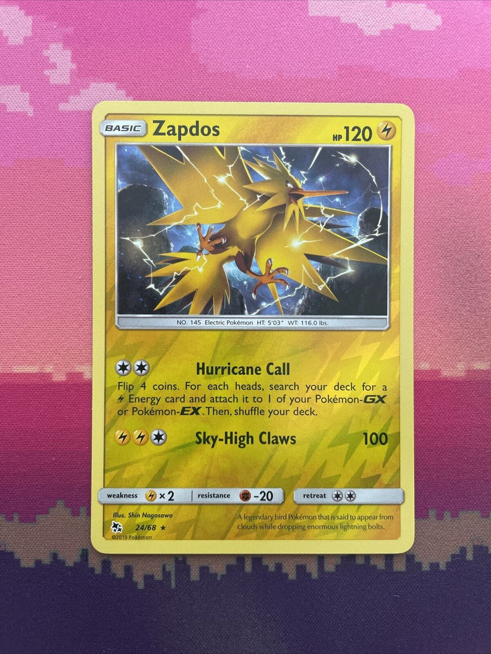 Pokemon Card Zapdos Hidden Fates Reverse Holo Rare 24/68 Near Mint