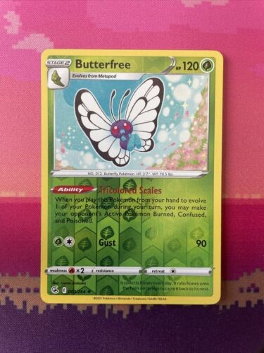 Pokemon Card Butterfree Fusion Strike Reverse Holo Rare 003/264 Near Mint