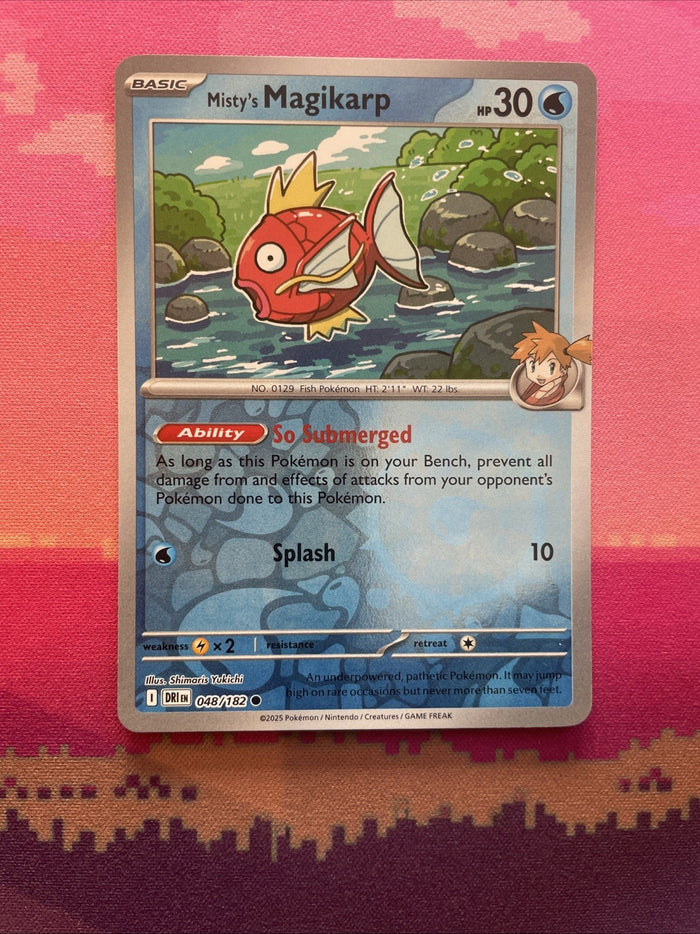 Pokemon Card Misty's Magikarp Destined Rivals Reverse Holo 048/182 Near Mint