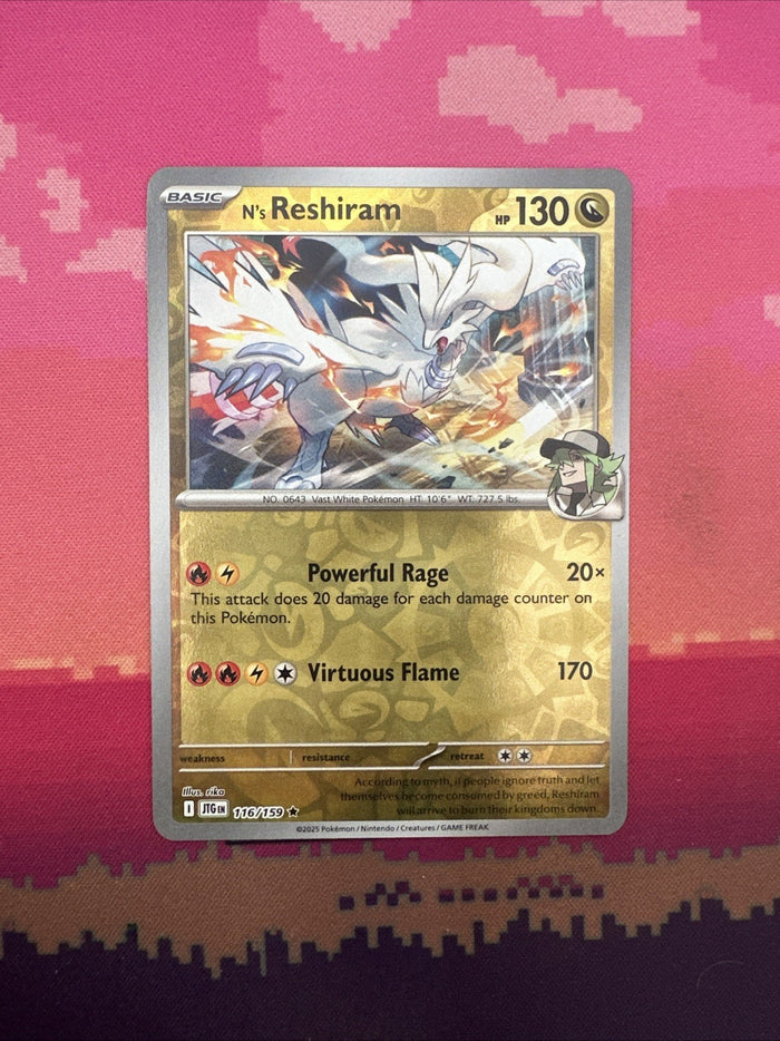 Pokemon Card N's Reshiram Journey Together Reverse Holo Rare 116/159 Near Mint