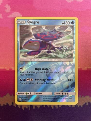 Pokemon Card Kyogre Cosmic Eclipse Reverse Holo Rare 53/236 Near Mint
