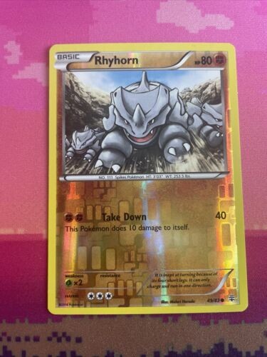 Pokemon Card Rhyhorn Generations Reverse Holo Common 49/83 Near Mint