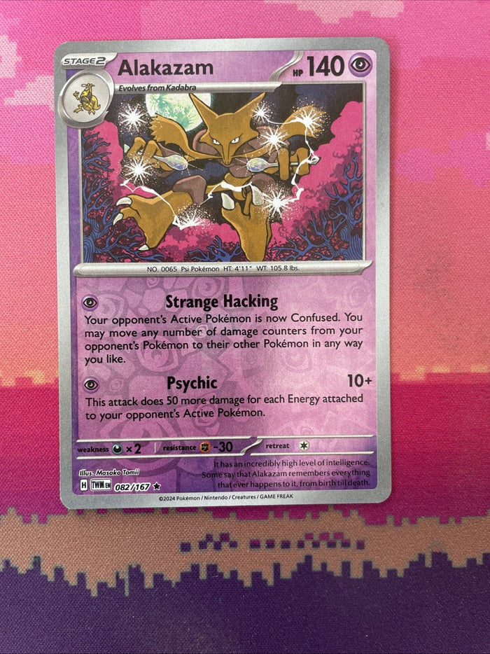Pokemon Card Alakazam Twilight Masquerade Reverse Holo Rare 082/167 Near Mint
