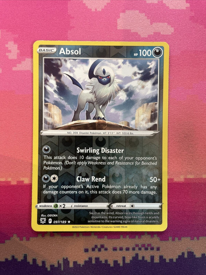 Pokemon Card Absol Astral Radiance Reverse Holo Rare 097/189 Near Mint