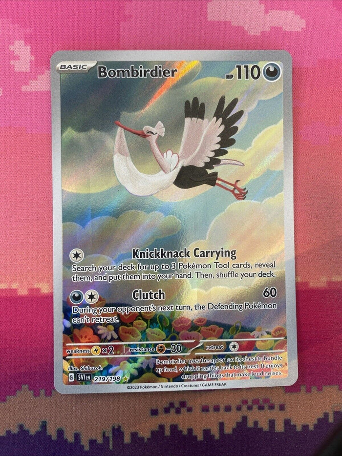 Pokemon Card Bombirdier Scarlet & Violet Illustration Rare 219/198 Near Mint