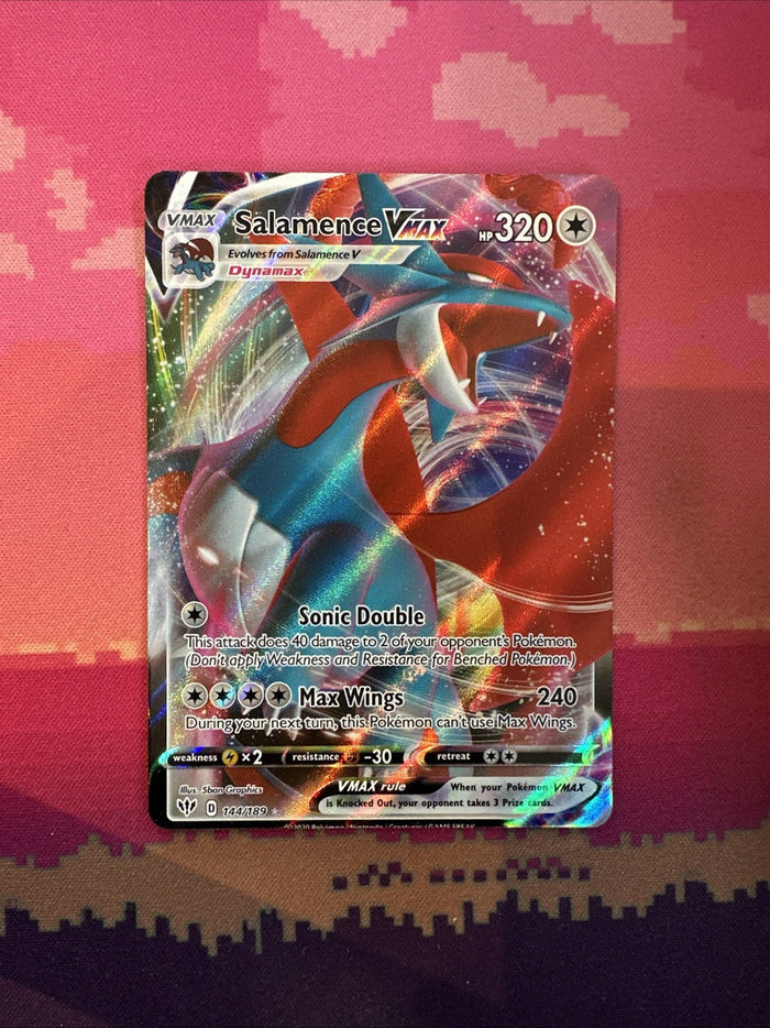 Pokemon Card Salamence VMAX 144/189 Ultra Rare Darkness Ablaze Near Mint