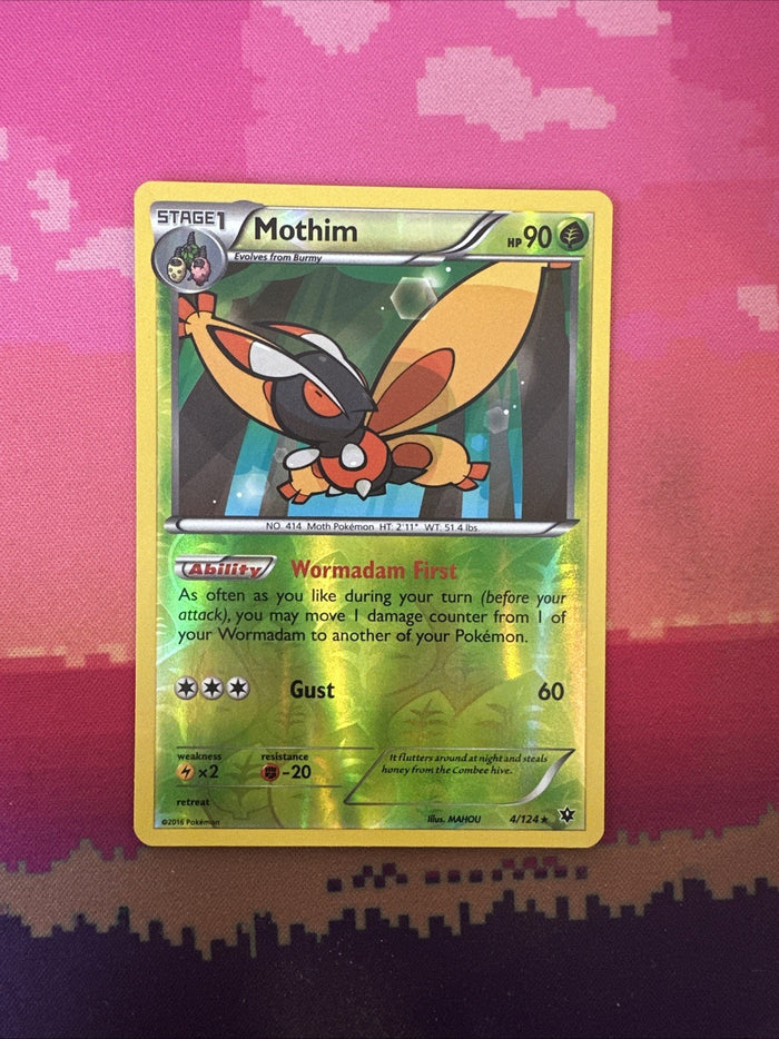 Pokemon Card Mothim Fates Collide Reverse Holo Rare 4/124 Near Mint