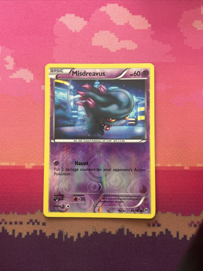 Pokemon Card Misdreavus Breakthrough Reverse Holo 65/162 Near Mint