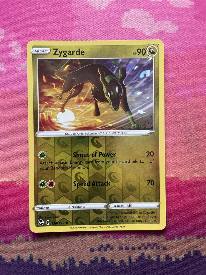 Pokemon Card Zygarde Silver Tempest Reverse Holo Rare 134/195 Near Mint