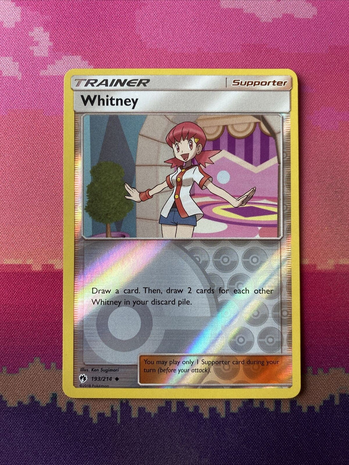 Pokemon Card Whitney Lost Thunder Reverse Holo Uncommon 193/214 Near Mint