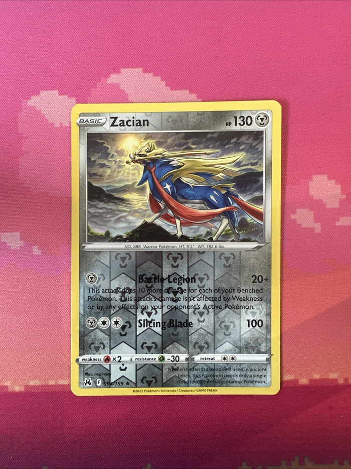 Pokemon Card Zacian Crown Zenith Reverse Holo Rare 094/159 Near Mint