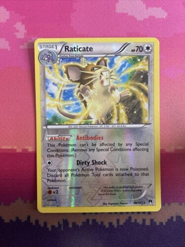 Pokemon Card Raticate Breakpoint Reverse Holo Rare 88/122 Near Mint