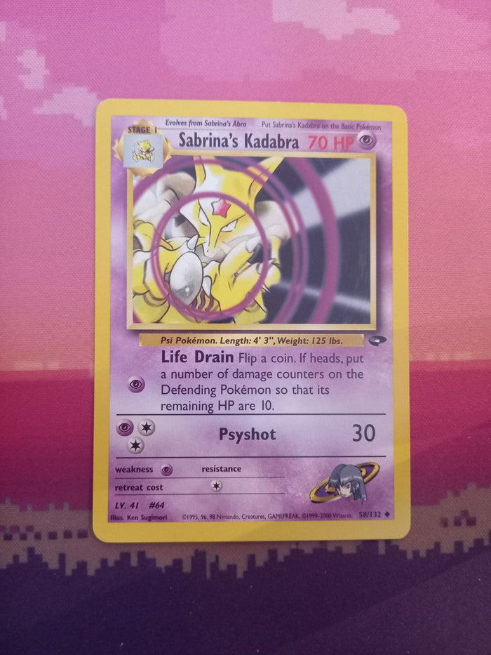 Pokemon Card Sabrina's Kadabra Gym Challenge Uncommon 58/132 Near Mint